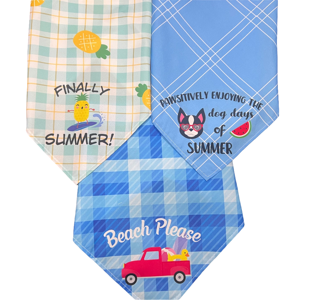 “Summer Blue” Pet Bandanna's