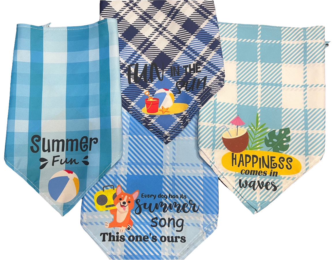 “Summer Blue” Pet Bandanna's
