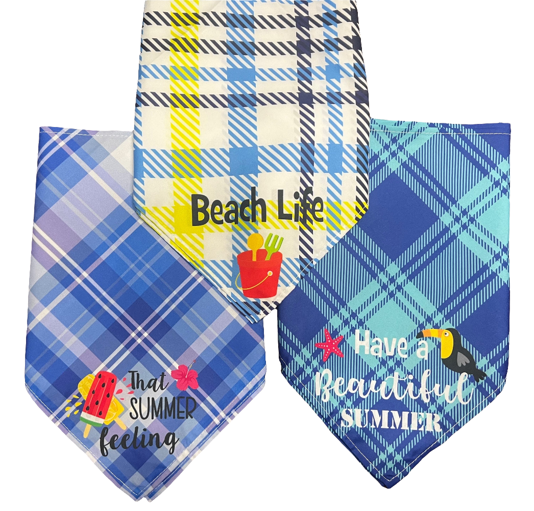 “Summer Blue” Pet Bandanna's