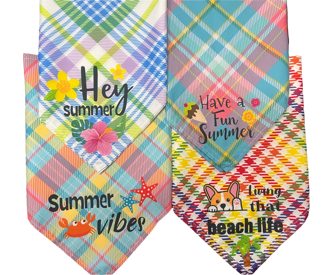 “Sweet Summer” Red & Pink Pet Bandannas
